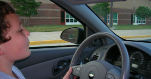 behind the wheel