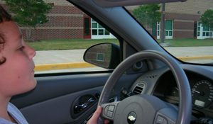 behind the wheel